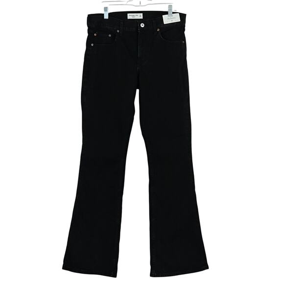 Abercrombie & Fitch Mid Rise Bootcut Jean Black 34" inseam Sz 30 NWT - Picture 2 of 10